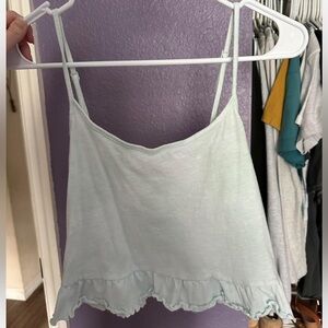 Women's Light Blue scalloped hem Tank